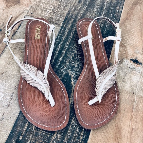 Carlos Santana Shoes - NWOT Carlos by Carlos Santana Feather Sandals